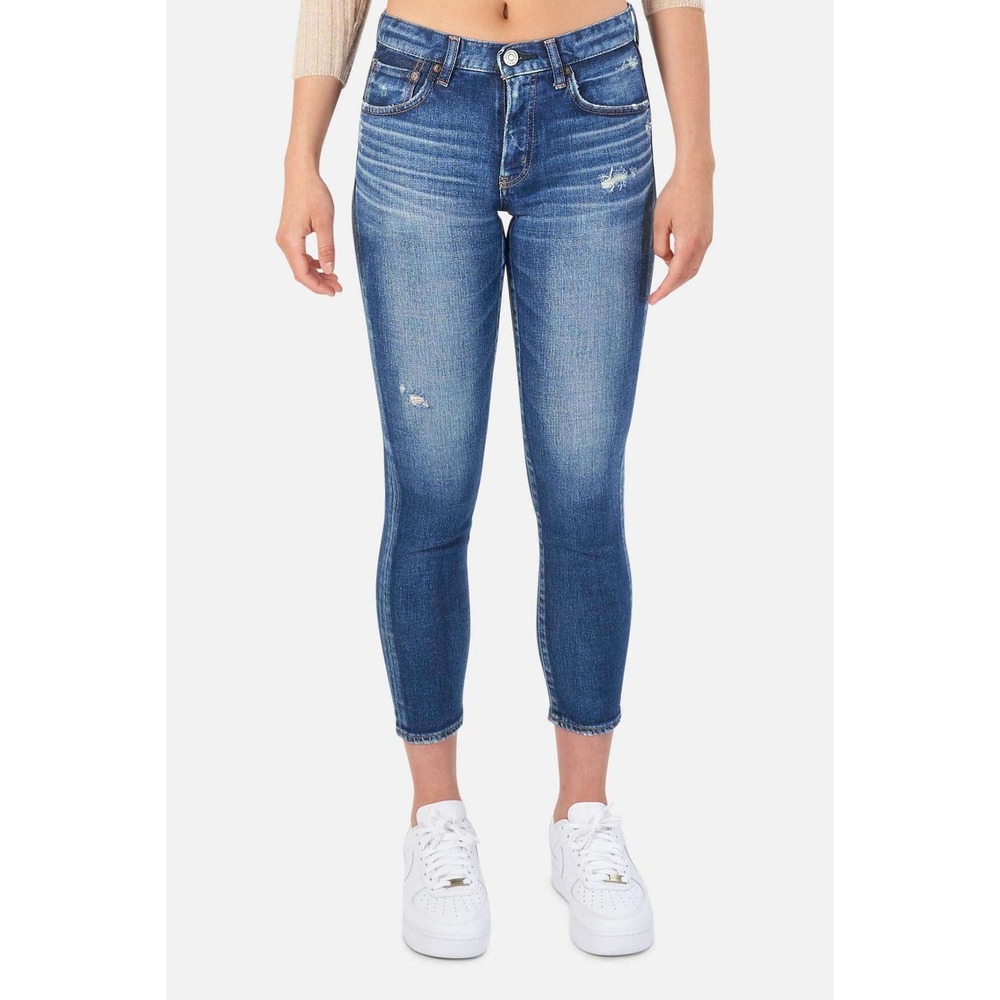 Moussy Vintage Cotton Denim Mid Rise Prichard Skinny Jean Blue Women's Size 25